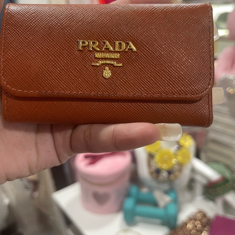 Prada Women's Brown Leather key holder